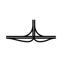 linear graphic depicts a simplified highway overpass, conveying concepts of transit, infrastructure, and interconnectedness. design is versatile for wayfinding, mapping, or transportation visuals vector