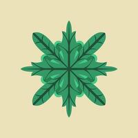 green botanical arrangement, perfect for depicting nature, growth, and organic patterns. symmetrical leaf design offers a modern, decorative element suitable for eco friendly or wellness themes vector