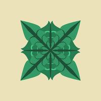 green botanical pattern, suggesting a stylized flower or mandala. for organic, nature inspired, or eco conscious designs, offering a harmonious and decorative element with rich natural tones vector