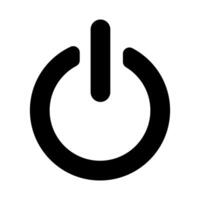 essential black graphic represents the ubiquitous power symbol. clean and recognizable icon to denote on or off functionality, energy control, and technological interfaces across various digital vector