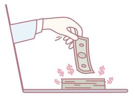 An illustrative concept depicting digital banking along with effective money management strategies vector