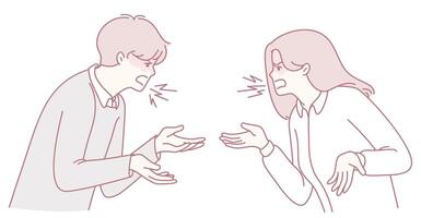 A Conflict Occurs Between Two People Engaged in a Disagreement or Argument Situationally vector