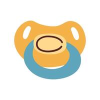 Baby pacifier icon in flat style. Nipple for newborn child illustration on isolated background. Soother sign vector