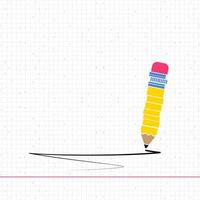 A simple pencil and a sheet of paper. vector