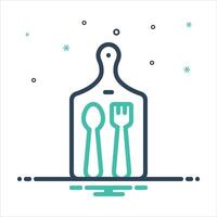 Mix icon chopping board vector