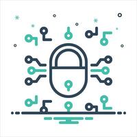 Mix icon encryption vector