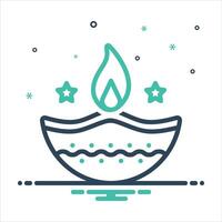 Mix icon diya vector