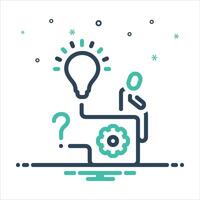 Mix icon problem solving vector