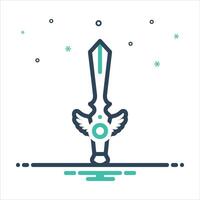 Mix icon sword vector