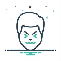 Mix icon pessimistic vector