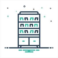 Mix icon bookshelf vector