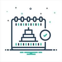 Mix icon event-calendar vector