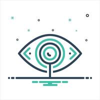 Mix icon investigateinvestigate ,supervising ,monitoring, invigilate ,explore, look over ,inspect ,observer, watcher, eye vector