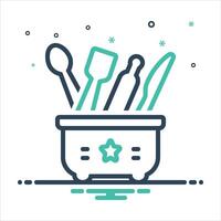 Mix icon utensils vector