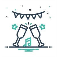 Mix icon party vector