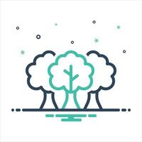 mix icon trees vector