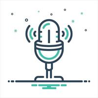 Mix microphone icon vector