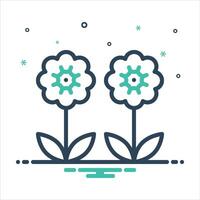 mix icon flower vector