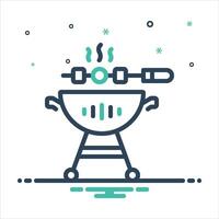 Mix icon barbecue vector