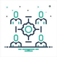Mix collaboration icon vector