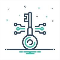 Mix icon digital-key vector