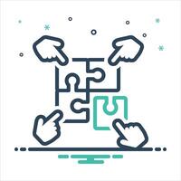 Mix icon collaboration vector