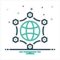 Mix networking icon vector