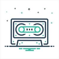 Mix icon cassette tape vector