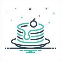Mix icon pancake vector