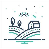 Mix icon farming vector