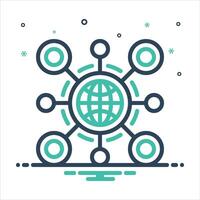 Mix icon network-building vector
