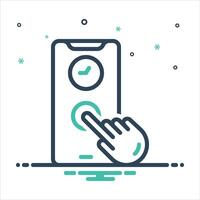 Mix icon touch-and-hold vector