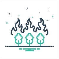 Mix icon forest fire vector