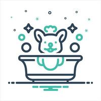 Mix icon bathing-dog vector