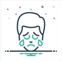 Mix icon pensive vector