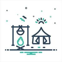 Mix icon camfire vector