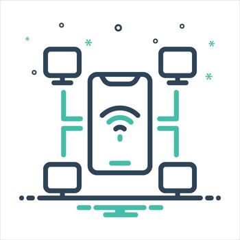 Mix icon online-networking vector