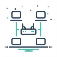 Mix bridge icon vector