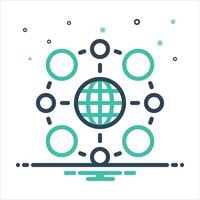 Mix network icon vector