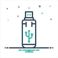 Mix icon usb vector