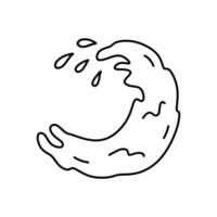 Splash of water with splatters, waves and drops isolated on a white background. hand-drawn illustration in doodle style. Perfect for decoration, logo, various designs. vector