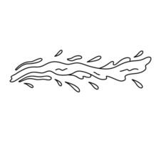 Splash of water with splatters, waves and drops isolated on a white background. hand-drawn illustration in doodle style. Perfect for decorations, various designs, logo. vector