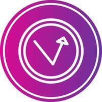 A purple and white icon with a clock on it vector
