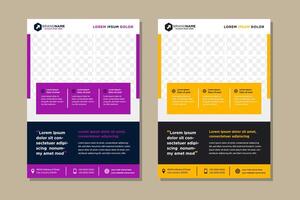 Gradient Purple color with Gradient Orange accent flyer template vector