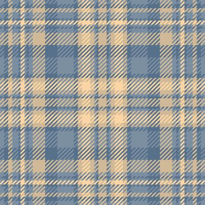 Subtle blue and beige plaid pattern. Perfect for textile design, website backgrounds, or fashion illustrations. Evokes feelings of warmth, comfort, and classic style.