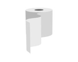 Clean, minimalist illustration of a paper towel roll with a gently flowing end. Perfect for representing cleanliness, hygiene, simplicity, or resourcefulness. vector