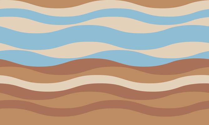 Abstract wavy stripes in calming earth tones and sky blue create a serene, minimalist design. Perfect for website backgrounds, social media, or print projects needing a tranquil, modern aesthetic.