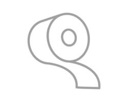 Simple, minimalist line art illustration of a roll of tape. vector