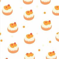 A pattern with a bunch of cakes on it vector