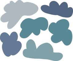 Minimalist abstract shapes in cool blue and teal tones vector